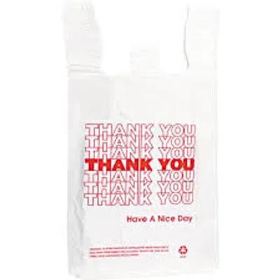 Bag 11.5X6.5X20 IN 1/6 Plastic 11.5MIC White Thank You T-Sack Gusset 900/Case