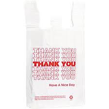 Bag 11.5X6.5X20 IN 1/6 Plastic 11.5MIC White Thank You T-Sack Gusset 900/Case