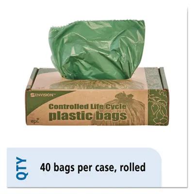 STOUT Can Liner 33X40 IN 33 GAL Green Plastic 1.1MIL 40/Case