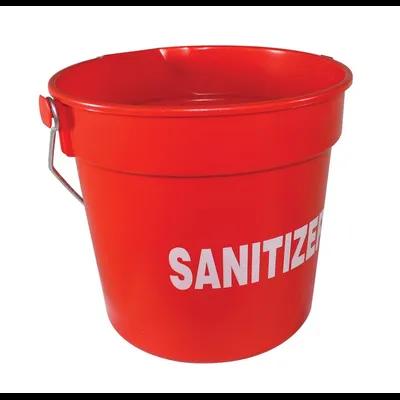 Impact® Utility Bucket & Pail 10 QT Heavy Duty HDPE Red Color Coded Deluxe Sanitizer 1/Each