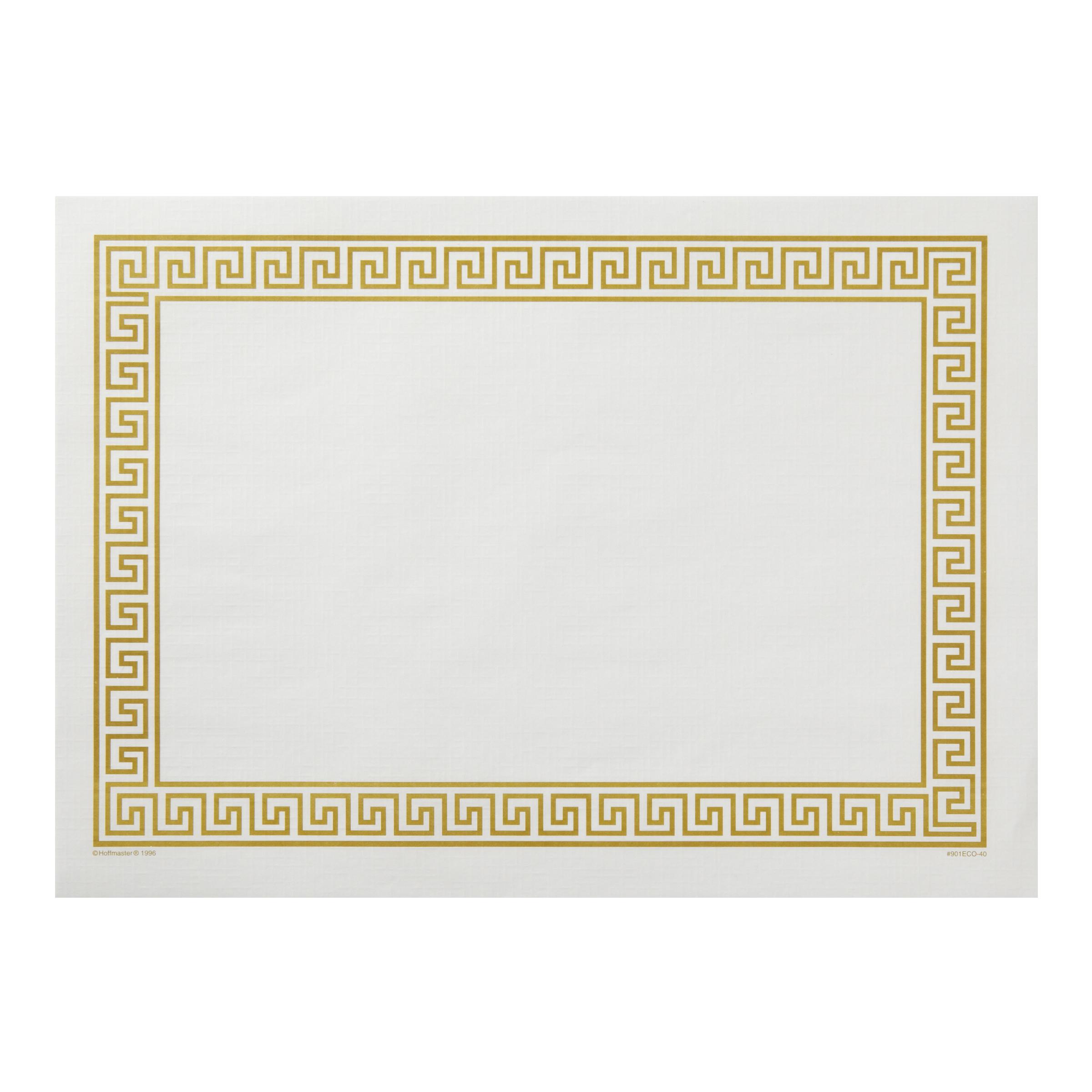 Placemat 10X14 IN Gold Greek Key Linen Paper Embossed 1000/Case