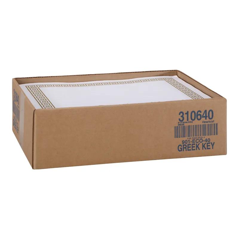 Placemat 10X14 IN Gold Greek Key Linen Paper Embossed 1000/Case