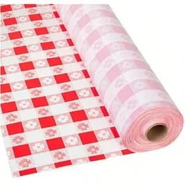 Table Cover Roll 40X3600 IN Plastic Red Gingham 1/Roll