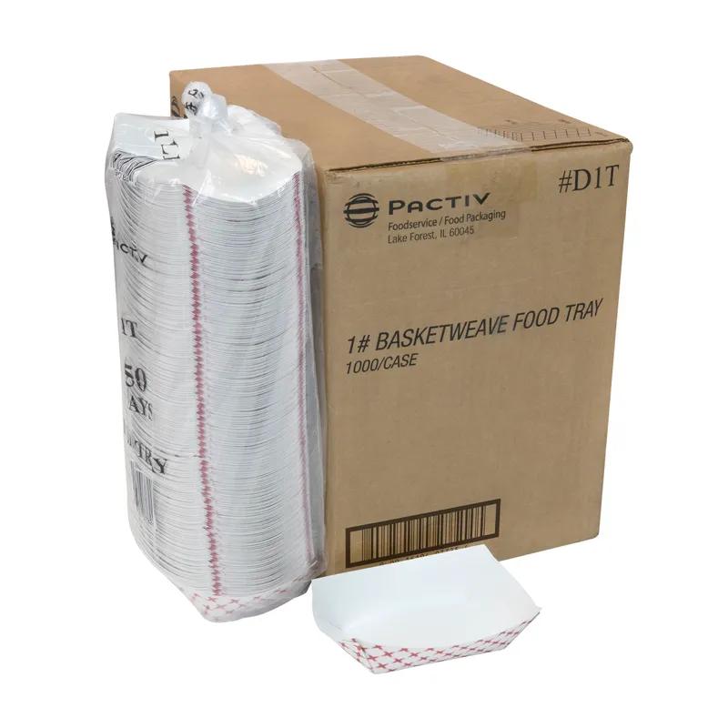 Food Tray 16 OZ Paperboard White Red Boat 1000/Case