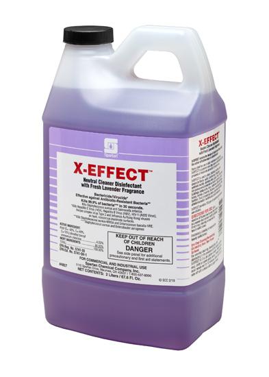 Clean on the Go® X-EFFECT® Fresh Lavender One-Step Disinfectant 2 L Multi Surface Mild Acid Concentrate 4/Case