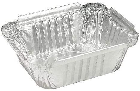 Take-Out Container Base 8X6X2 IN Aluminum Silver Oblong 500/Case