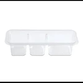 Fresh 'n Clear® Snack Cube Egg Deli Container 3 Compartment PET Clear 1056/Case