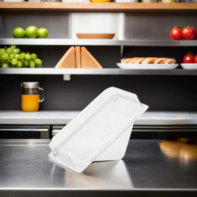 WNA Sandwich Wedge Hinged Large (LG) 6.5X3.75X3 IN Plastic Clear 500/Case