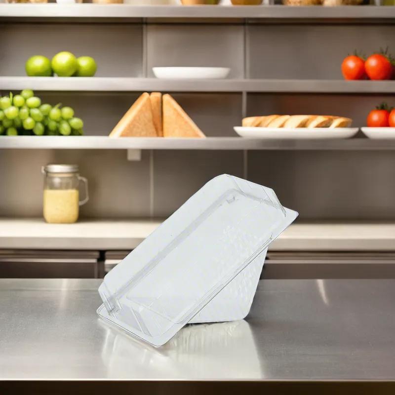 WNA Sandwich Wedge Hinged Large (LG) 6.5X3.75X3 IN Plastic Clear 500/Case