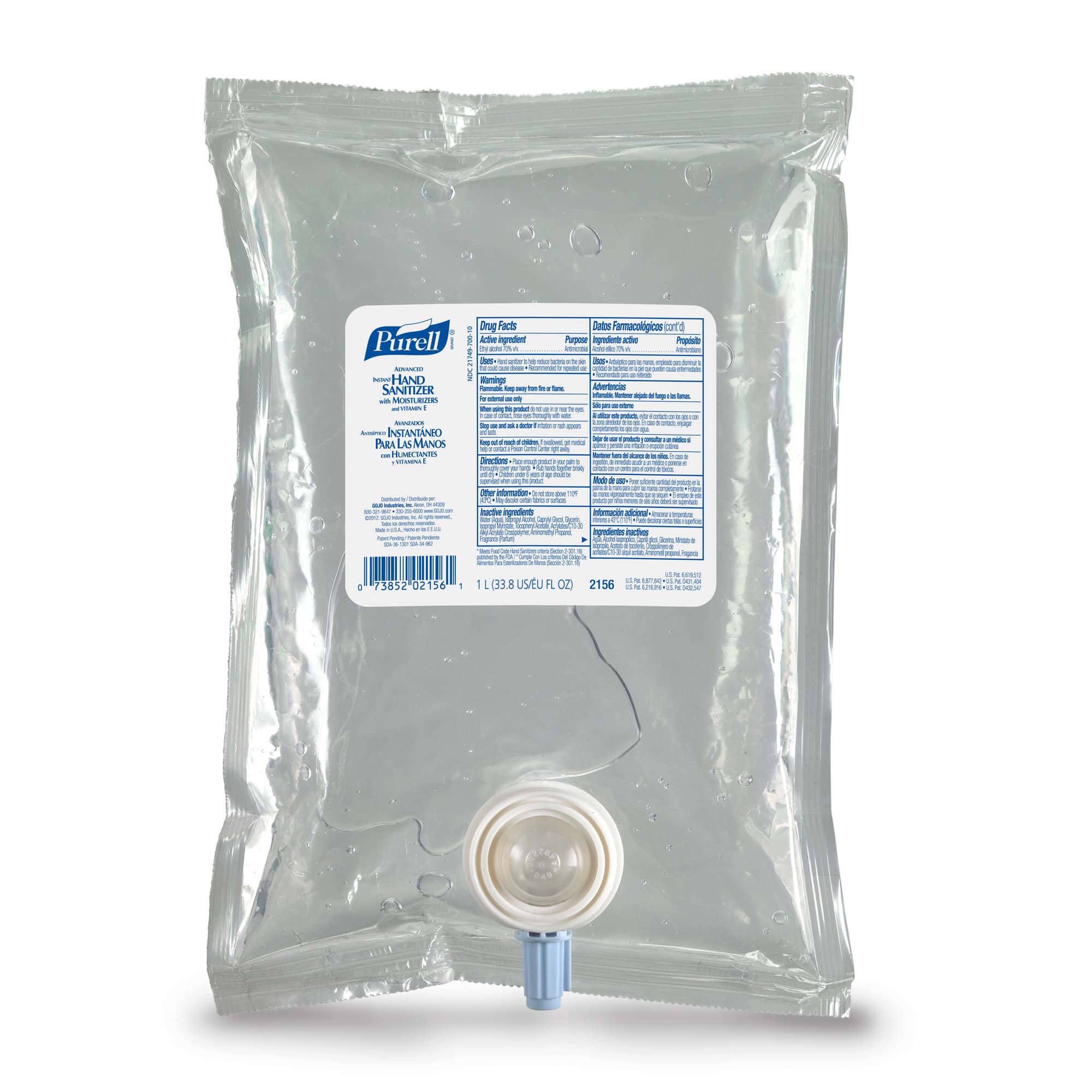 Purell® Hand Sanitizer Gel 1000 mL 6X9X1.75 IN Advanced For NXT 1000 8/Case