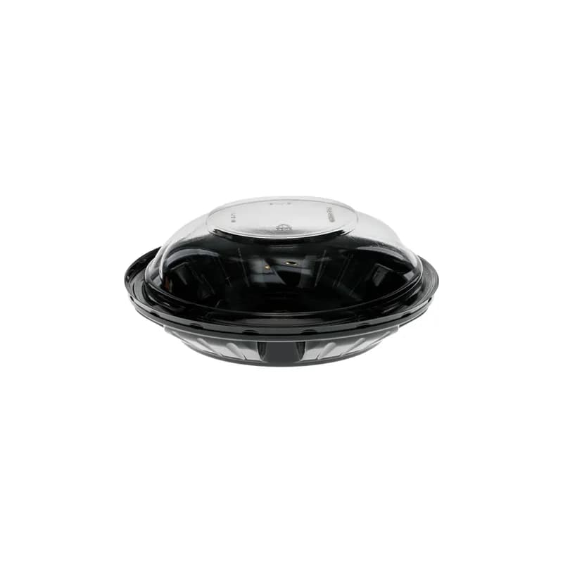 Pie Container & Lid Combo With High Dome Lid 6.83X2 IN PET Clear Black Round Swirl 150/Case