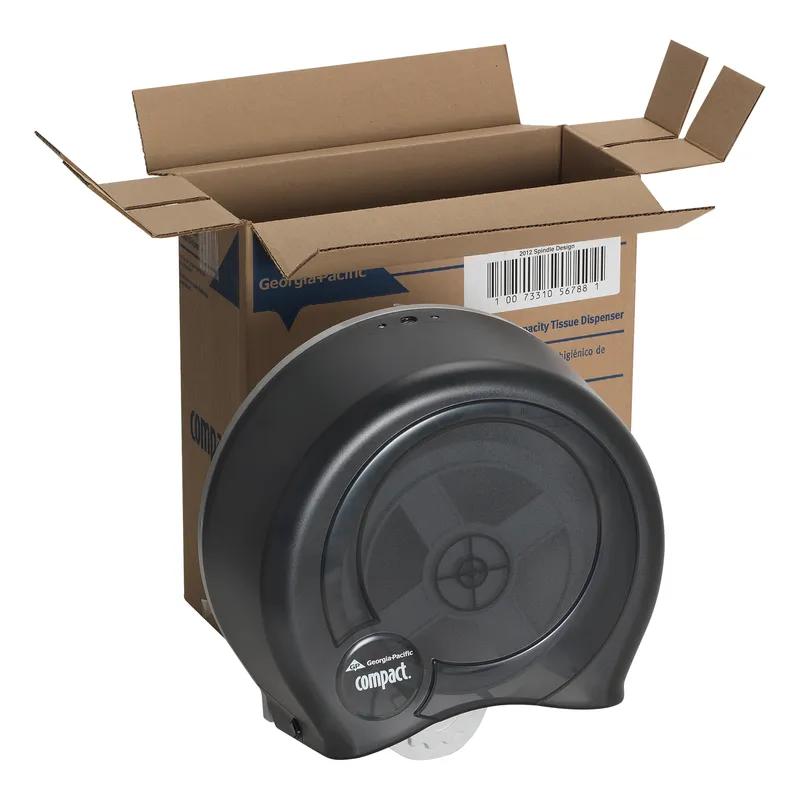 Compact® Toilet Paper Dispenser 5.5X14X13 IN Smoke High Capacity Coreless 4-Roll 1/Each