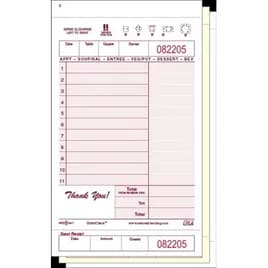 Guest Check 7.25X4.25 IN Maroon 3-Part Carbonless Medium 250 Count/Box 8 Box/Case