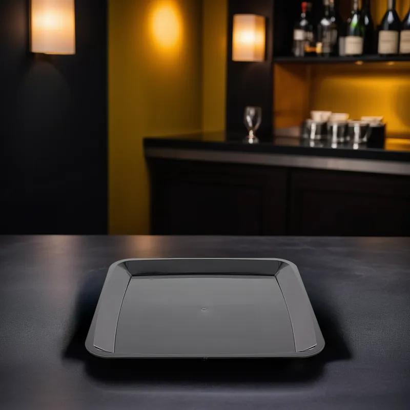 WNA Milan Serving Tray 12X12 IN Plastic Black Square 25/Case