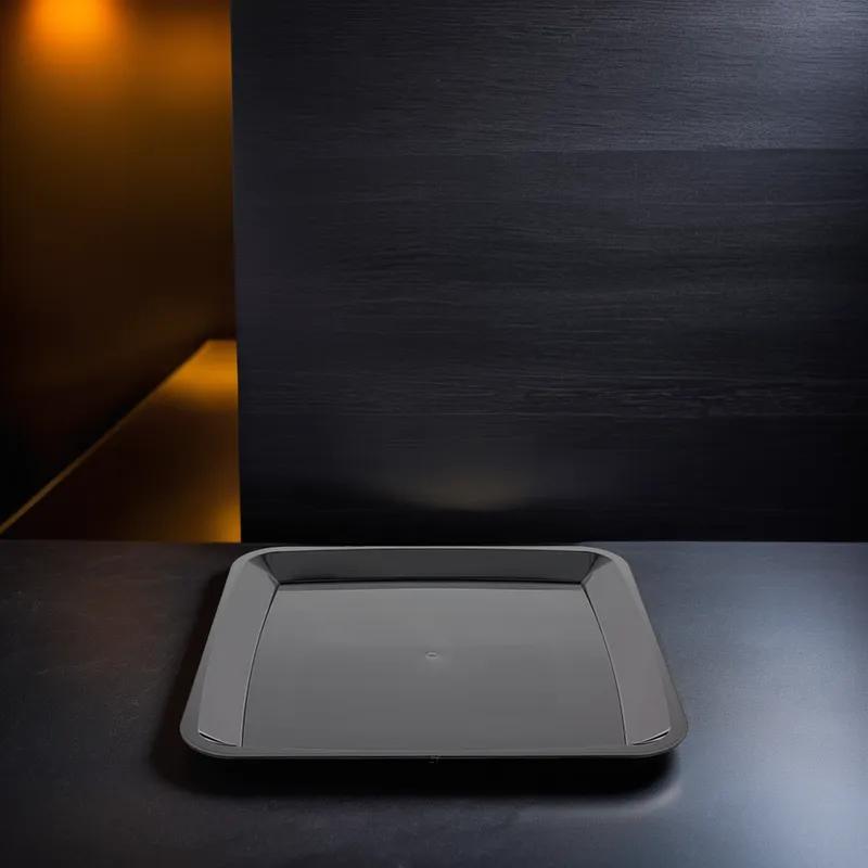 WNA Milan Serving Tray 12X12 IN Plastic Black Square 25/Case