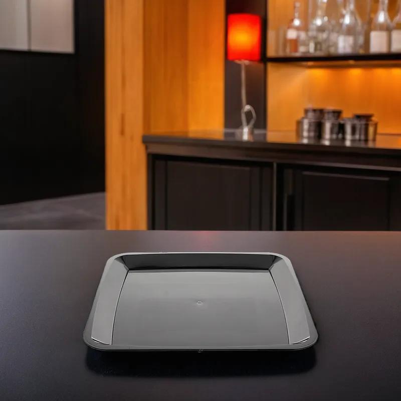 WNA Milan Serving Tray 12X12 IN Plastic Black Square 25/Case