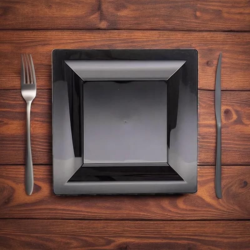 WNA Plate 8 IN PS Black Square 168/Case