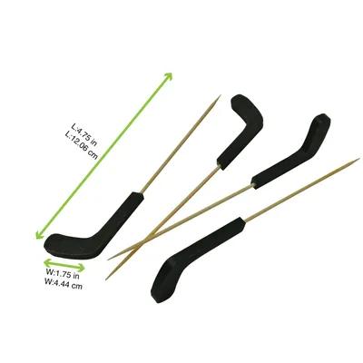 Pick 4.75 IN Bamboo Black Hockey 100 Count/Pack 10 Packs/Case 1000 Count/Case