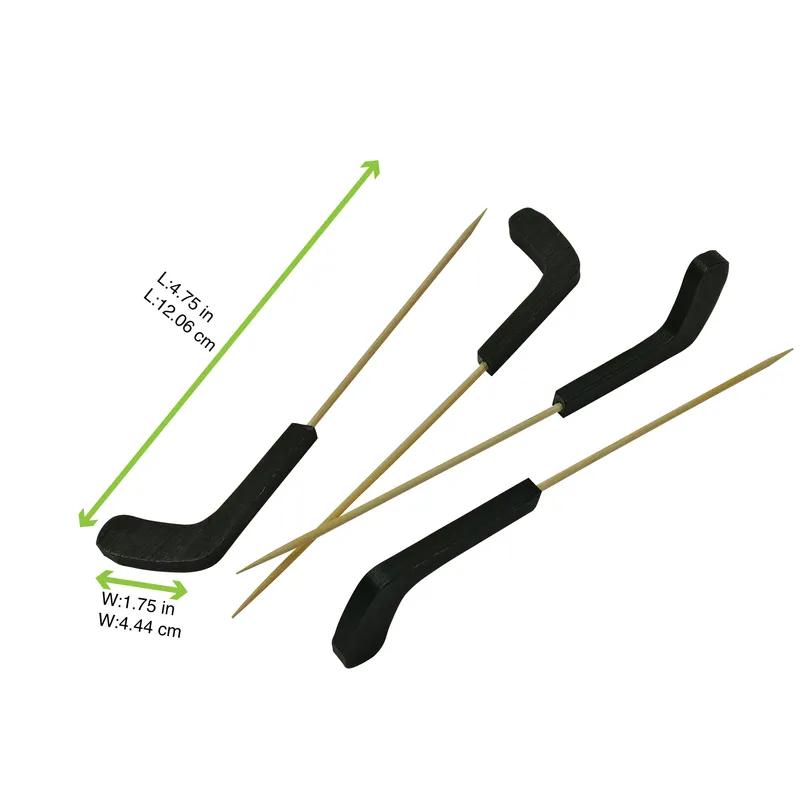 Pick 4.75 IN Bamboo Black Hockey 100 Count/Pack 10 Packs/Case 1000 Count/Case