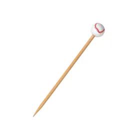 Skewer 4.7 IN Bamboo Natural Baseball 100 Count/Pack 10 Packs/Case 1000 Count/Case