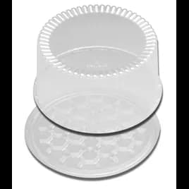 DisplayCake® Cake Container & Lid Combo With High Dome Lid 2-3 Layer 9 IN PS Clear Round 80/Case