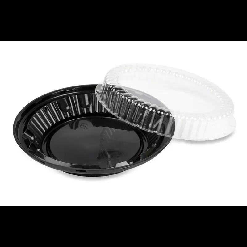 DisplayPie® Pie Container & Lid Combo With Low Dome Lid 9 IN PS Black Clear Round 160/Case