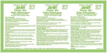 Airlift Clear Air Odor Eliminator Product Label 1/Each