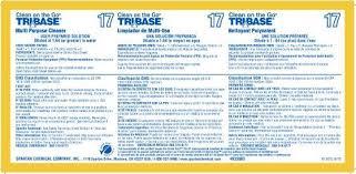 TriBase #17 Multi Purpose Cleaner Secondary Product Label Vinyl White 1/Each