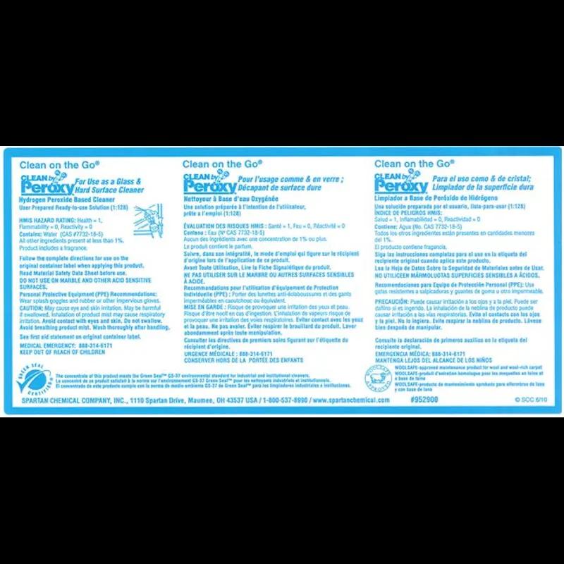 Clean on the Go Clean by Peroxy Product Label Vinyl White 1/Each