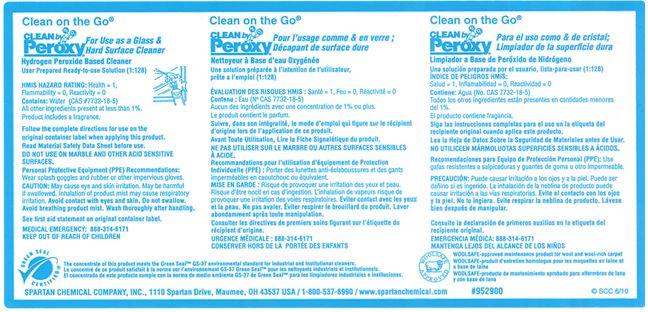Clean on the Go Clean by Peroxy Product Label Vinyl White 1/Each