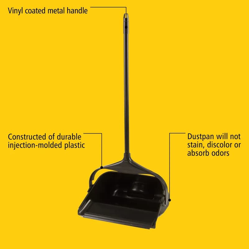Executive Series™ Lobby Pro® Lobby Dust Pan 12.8X11.3X5 IN Black Plastic Metal Vinyl Rear Wheels 1/Each