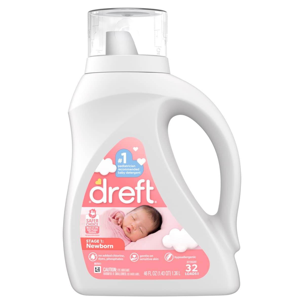 Dreft® 2X Laundry Detergent 46 FLOZ Liquid High-Efficiency 6/Case
