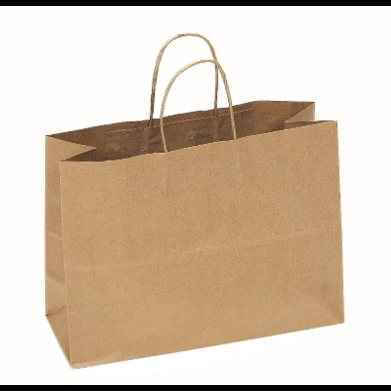 Tulsack® Shopper Bag 16X6X12 IN Paper 63# Kraft With Handle 250/Case
