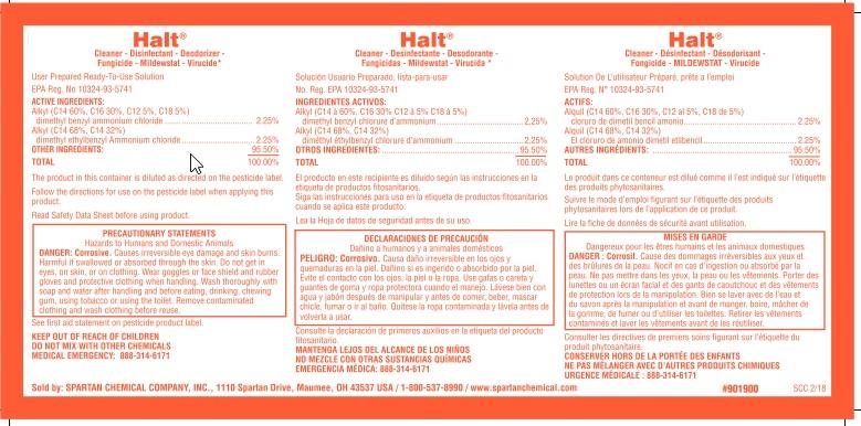 Halt Clean on the Go Product Label Vinyl White 1/Each