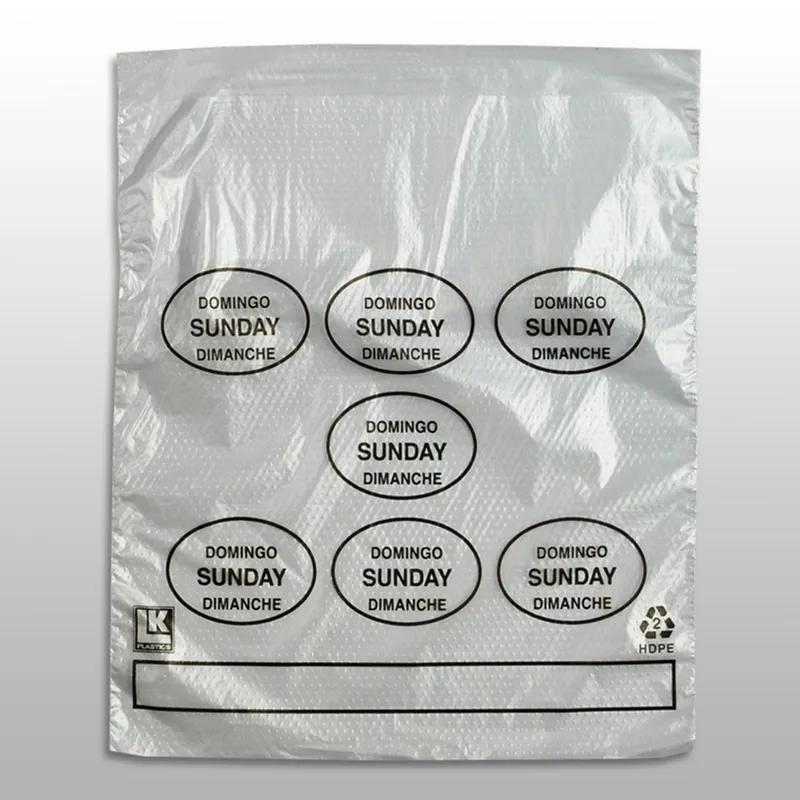 Bag 6.5X7+1.75 IN HDPE 0.5MIL Clear Black Sunday With Lip & Flip Closure Portion Bag Saddlepack Flat 2000/Case