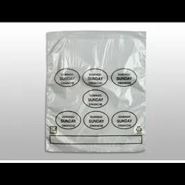 Bag 6.5X7+1.75 IN HDPE 0.5MIL Clear Black Sunday With Flip Top Closure FDA Compliant Portion Bag Saddlepack 2000/Case
