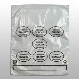 Bag 6.5X7+1.75 IN HDPE 0.5MIL Clear Black Sunday With Lip & Flip Closure Portion Bag Saddlepack Flat 2000/Case