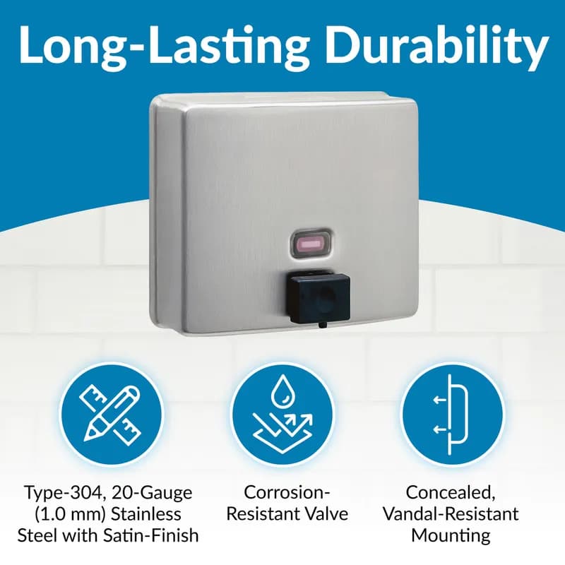 ConturaSeries® Soap Dispenser Liquid 1500 mL Silver Manual Surface Mount 1/Each