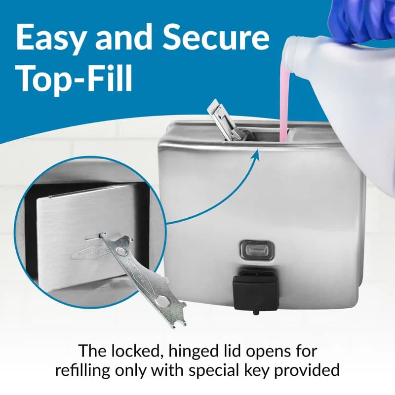 ConturaSeries® Soap Dispenser Liquid 1500 mL Silver Manual Surface Mount 1/Each