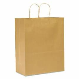 Duro® Shopper Bag 13X7X17 IN 65# Kraft With Handle 250/Case