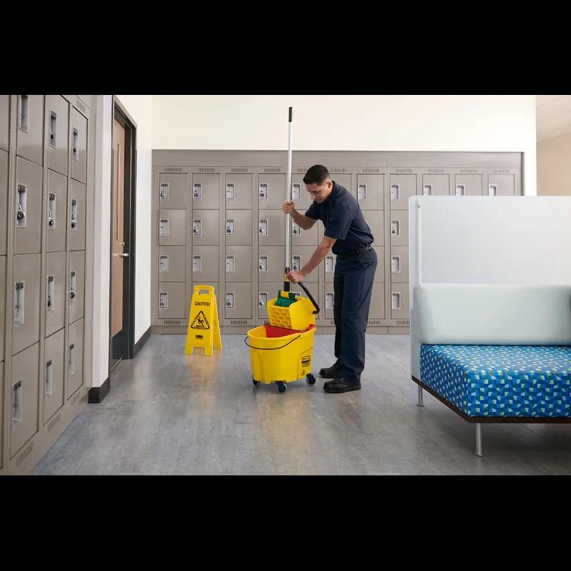 Gripper® Mop Handle 60 IN Gray Yellow Fiberglass Clamp Style 12/Case