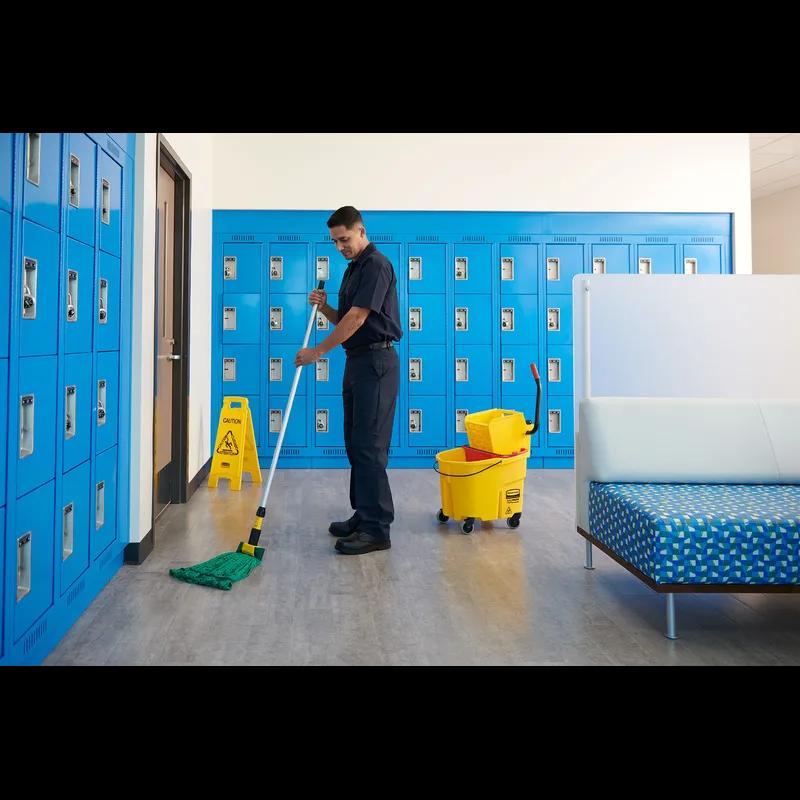 Gripper® Mop Handle 60 IN Gray Yellow Fiberglass Clamp Style 12/Case