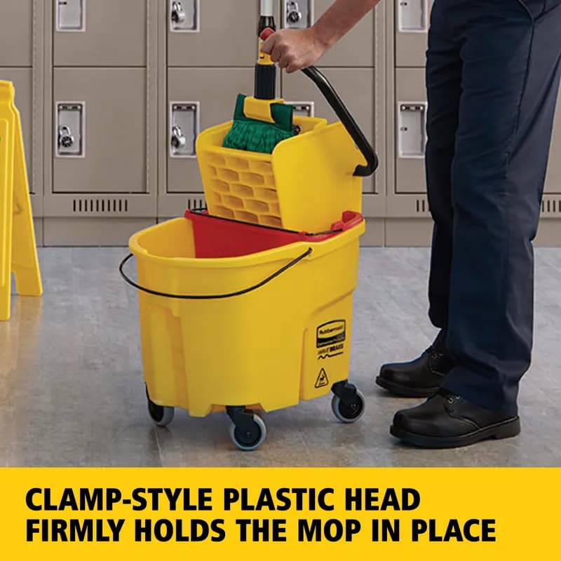 Gripper® Mop Handle 60 IN Gray Yellow Fiberglass Clamp Style 12/Case