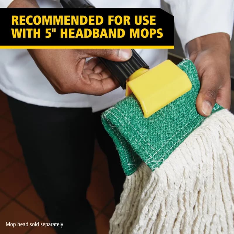 Gripper® Mop Handle 60 IN Gray Yellow Fiberglass Clamp Style 12/Case