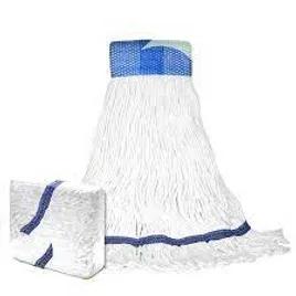 Mop Head Medium (MED) White Synthetic Fiber Rayon Cotton Loop End 12/Case