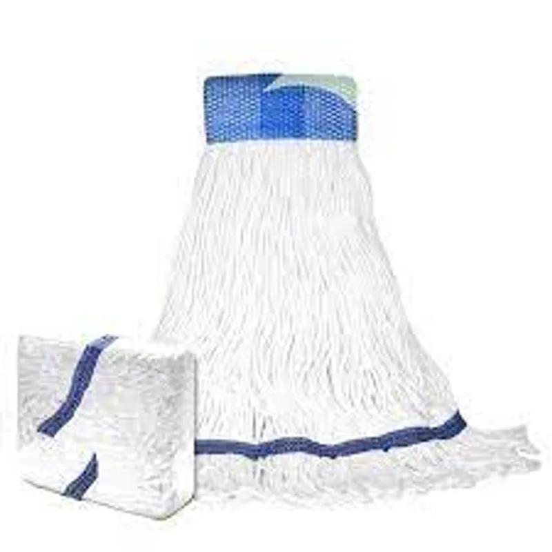 Mop Head Medium (MED) White Synthetic Fiber Rayon Cotton Loop End 12/Case