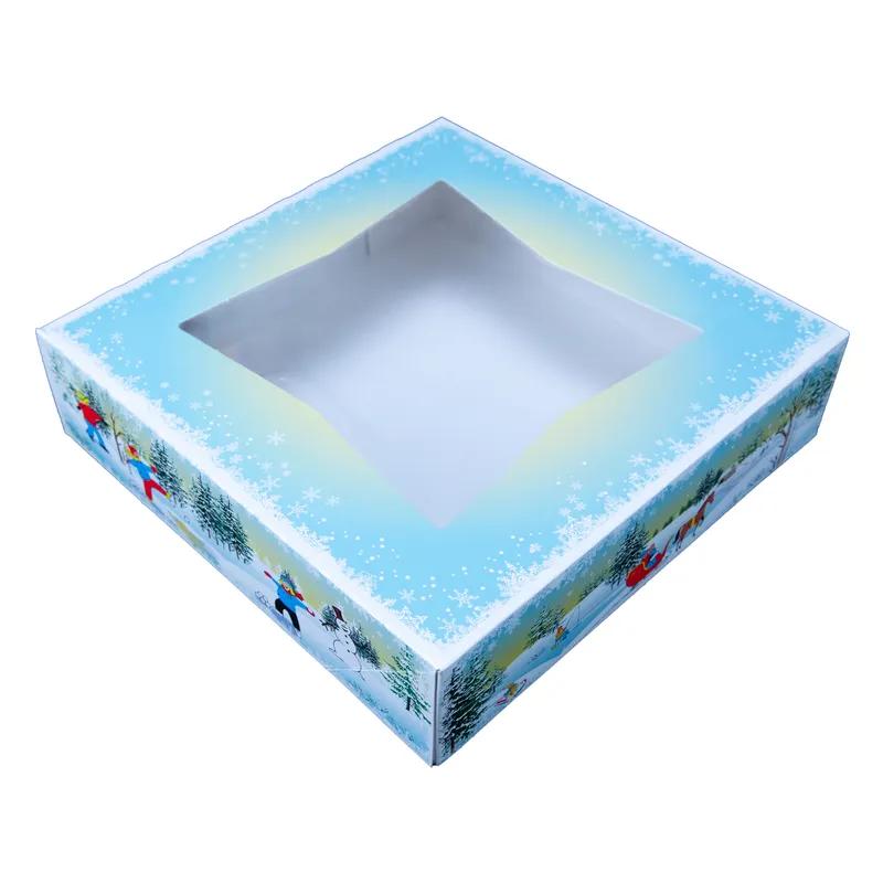 Bakery Box 10X10 IN Paperboard White Winter Wonderland 150/Case