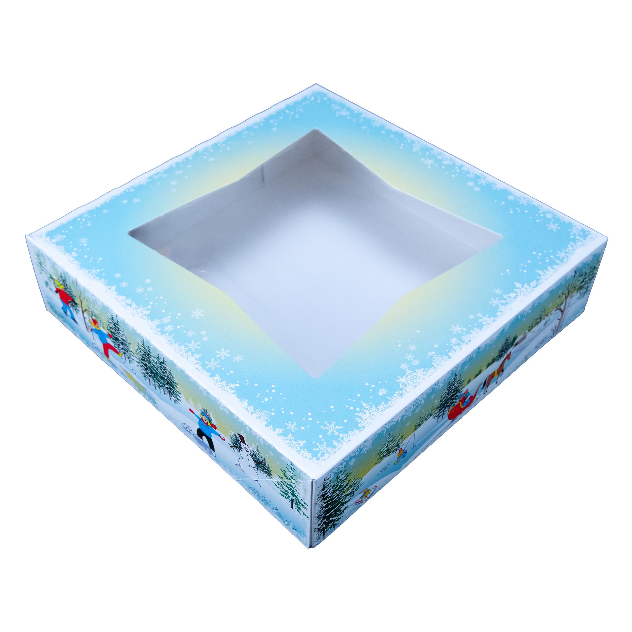 Bakery Box 10X10 IN Paperboard White Winter Wonderland 150/Case