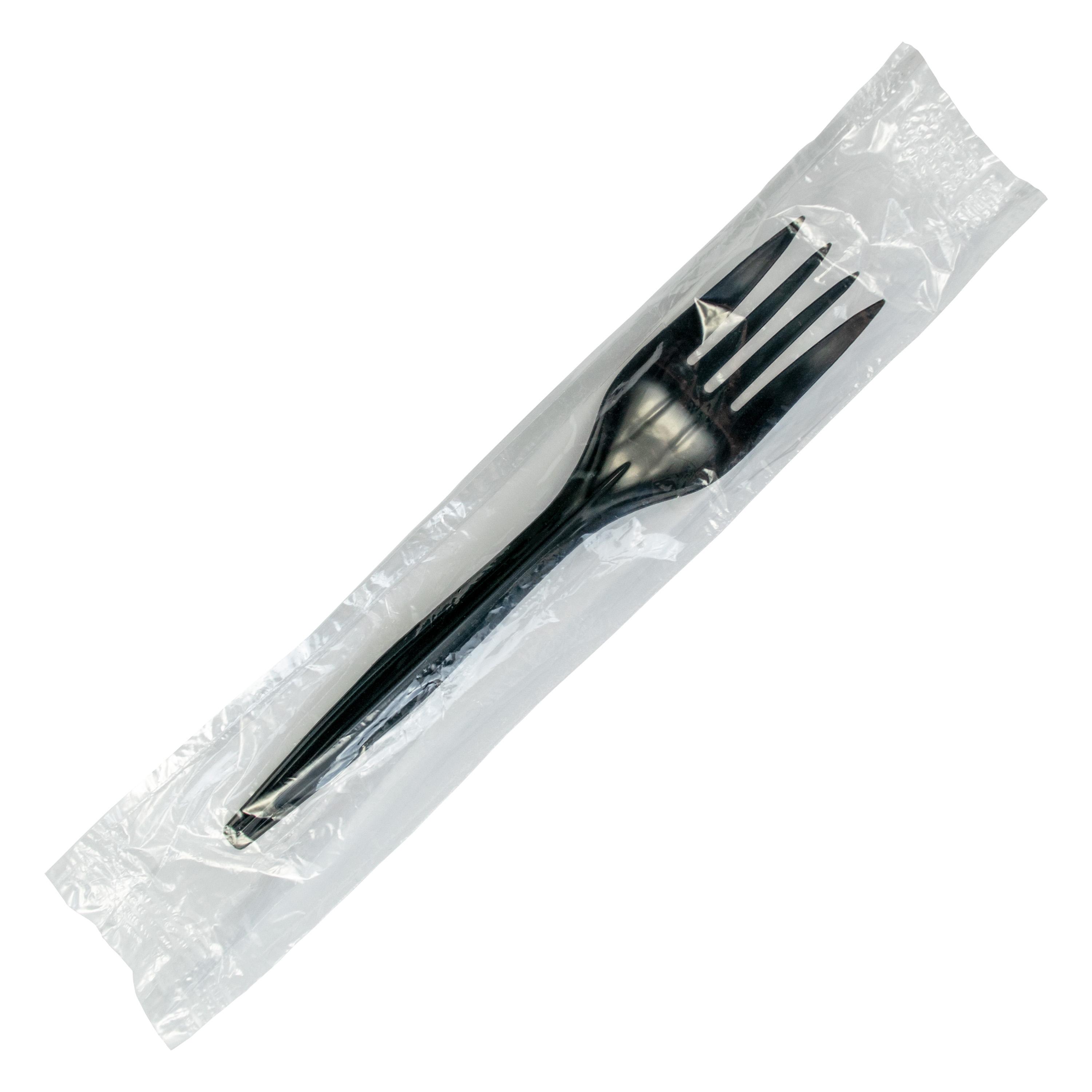 Fork PP Black Medium Weight Individually Wrapped 1000/Case