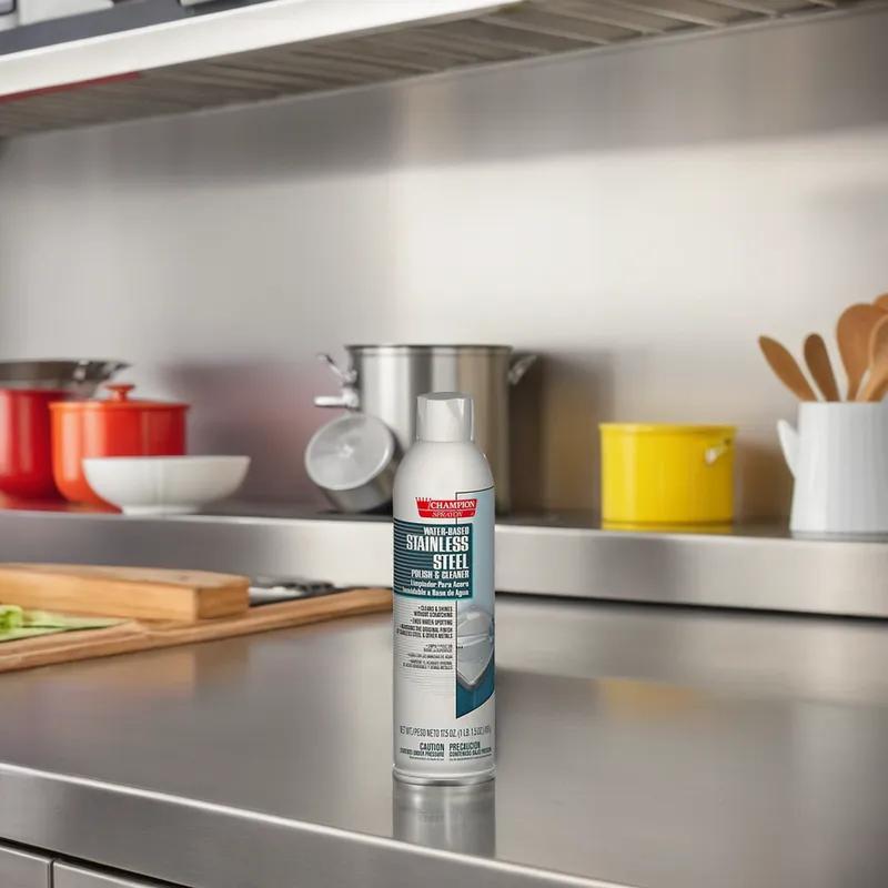 Champion Sprayon® Stainless Steel Cleaner & Polish 17.5 OZ Aerosol Water-Based 12/Case